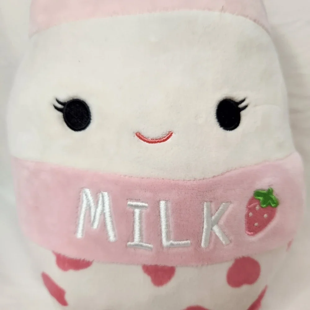 Squishmallows Amelie Strawberry Milk Food Squad Plush Toy Kellytoy 2022 Pink